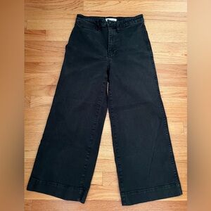 Madewell Emmett Wide-Leg Crop Pants Black